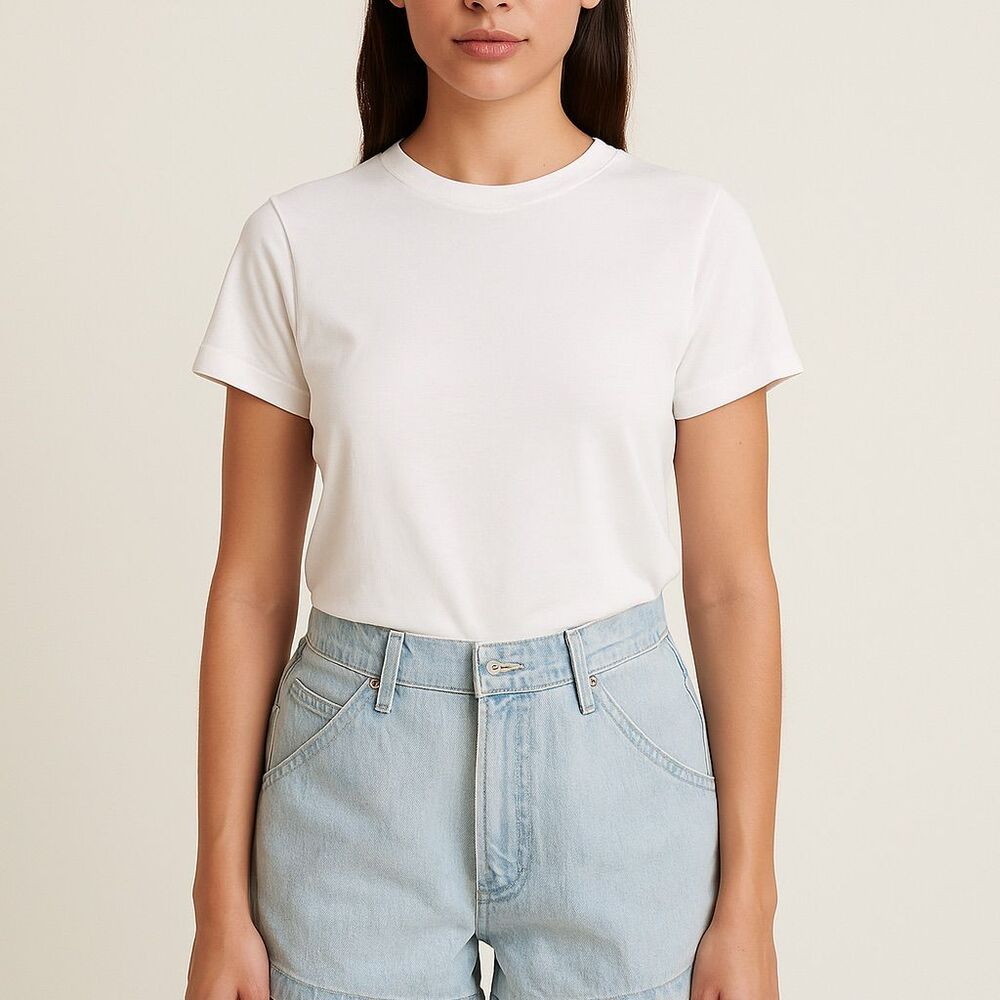 Women's High-Rise Denim Shorts Blue Size 27 Casual Summer 5-Pocket